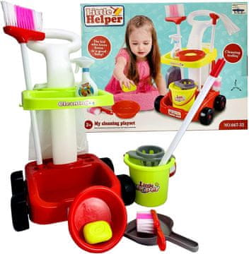 TOP GIFT TG59969 komplet za čiščenje, voziček, dodatki ZA otroke, mop