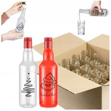 shumee 20x 500 ml steklenic za likerje z božičnim potiskom, mreža