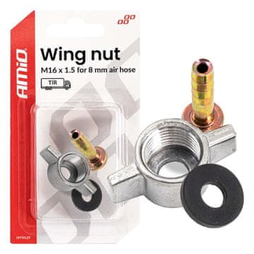 AMIO Matica kompresorja z metuljčkom M16 x 1,5 za 8 mm amio-04499