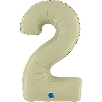shumee Folija balon številka 2, satenasto olivne barve, 66 cm Grabo