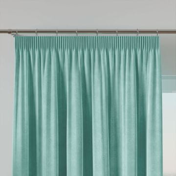 shumee Velvi zavesa z nabiralnim trakom, zelena, gladka, 140x250 cm