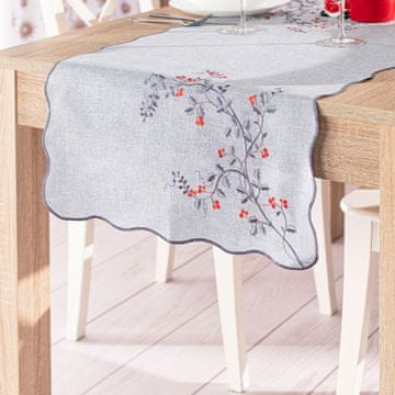 shumee Namizni prt Rowan Sparkle z vezenjem, božično siv, 50x100 cm