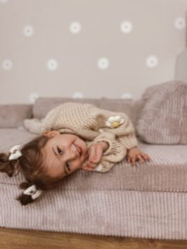 shumee Montessori standardni žametni igralni kavč sivkaste barve