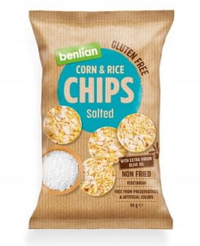 Benlian Koruzni in riževi čips - klasični z morsko soljo Benlian 50g