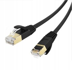 shumee LAN Ethernet ploščati SFTP omrežni kabel CAT7 2 m črne barve