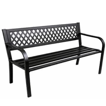 shumee Vrtna klop, park, terasa, kovinsko naslonjalo, črna, 120 cm
