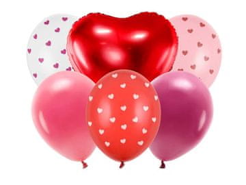 PartyDeco Komplet balonov za Valentinovo, Bodi moj Valentin, 6 kosov.