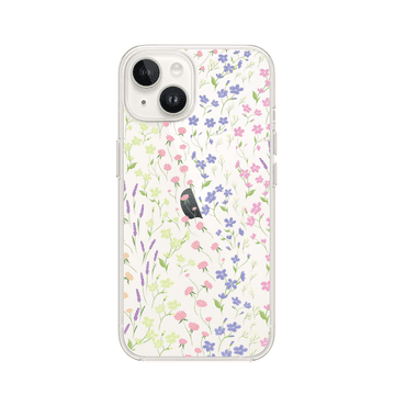 shumee Ovitek za iPhone 14, prozoren, silikonski Flexi, divje rože