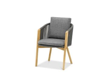 shumee Vrtni stol Haven 57x63x76 zumm antracit aluminij teak Homms