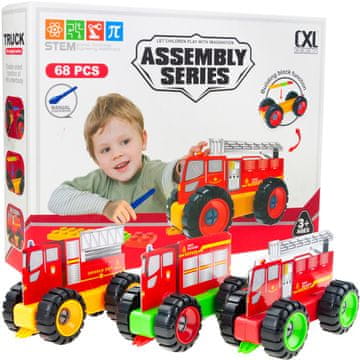 TOP GIFT TG72952 komplet gradbenih gasilskih vozil, 3 vozila 68 EL.
