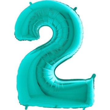 Grabo Folija balon Tiffany številka 2, barva mint - 102 cm Grabo