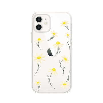 shumee Ovitek za iPhone 12, prozoren, silikonski Flexi, marjetice