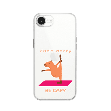 shumee Ovitek za iPhone 16e, prozoren, silikonski Flexi, capybara