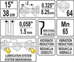 YATO Veriga žage 15"" .325"" 0.058"" 64 pol dleto YT-84941 yato