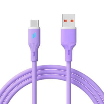 Akyga Kabel USB tipa C / USB A 1m AK-USB-65 silikonski vijoličen