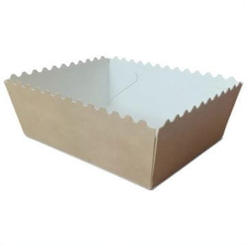 shumee Globok pladenj za kraft papir z naborki 11x9x5 cm 50 kosov