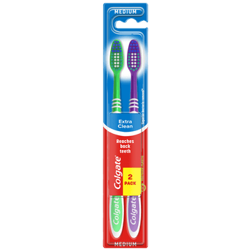 shumee Zobna ščetka Colgate Extra Clean srednje velikosti 2 kosa.