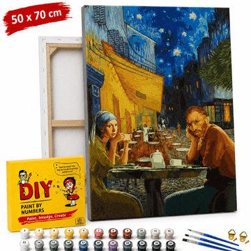 shumee Slika po številkah z okvirjem Zmenek z Van Goghom 50x70 cm