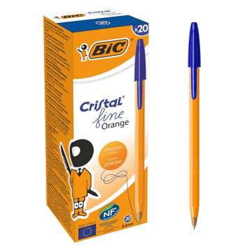 Bic Kemični svinčnik Bic Cristal Fine Orange, moder, 20 kosov