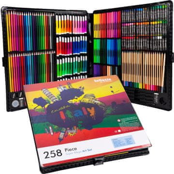 TOP GIFT TG67284 umetniški komplet ZA slikanje, kovček z 258 kosi.