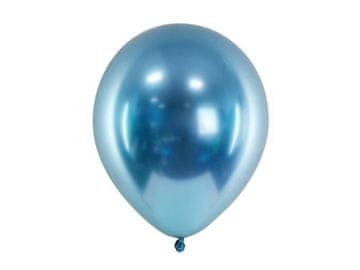 PartyDeco Sijajni lateks baloni, kromirani, modri, 30 cm, 50 kosov.