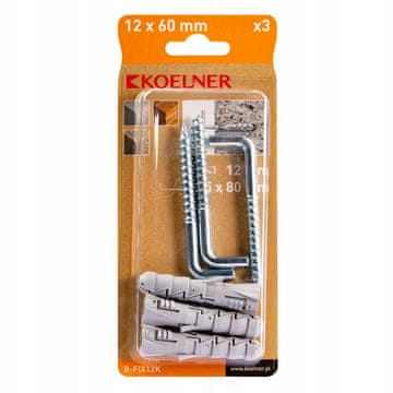 shumee FIX Razširitveni moznik 12x60 mm s kotnim kavljem, [OP 3]