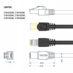 shumee Pačrvnik Unitek Cat.7 sstp (8P8C) RJ45 Ethernet kabel 2 m