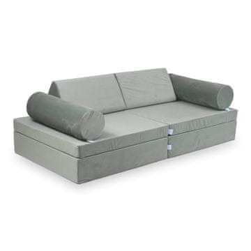 shumee Montessori Comfort Žametna siva igralna sedežna garnitura