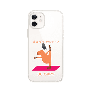 shumee Ovitek za iPhone 12, prozoren, silikonski Flexi, capybara