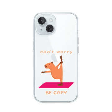 shumee Ovitek za iPhone 15, prozoren, silikonski Flexi, capybara