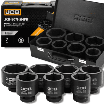 JCB JCB 1" komplet udarnih nastavkov Cr-Mo, 7 kosov, 46-75 mm
