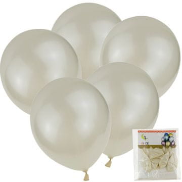 TOP GIFT TG53244B kovinski baloni 5 kosov belo ecru poročni biser