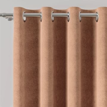 shumee Žametna zavesa Milas z očesci, rjava, gladka, 140x260 cm