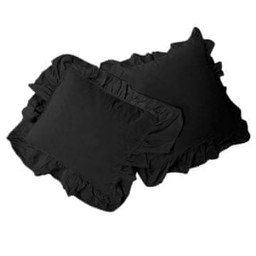 shumee Prevleka za vzglavnik 40x40, komplet dveh prevlek za vzglavnik z volančki, črna