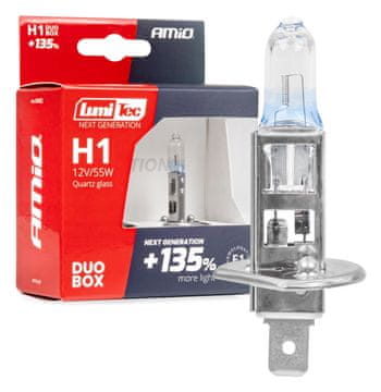 AMIO Halogenske žarnice H1 12V 55W LumiTec naslednje generacije +135% DUO amio-04402
