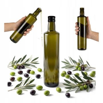 shumee Steklenica Dorica 750ml olivno z razpršilnikom za olivno olje temno steklo 0,7l