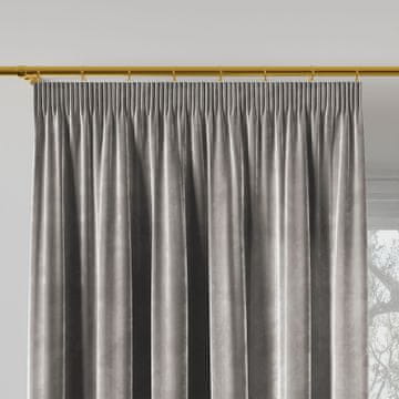 shumee Velvi zavesa z nabiralnim trakom, žamet, svetlo siva, gladka, 140x260 cm
