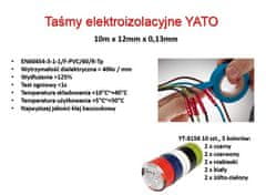 YATO Izolacijski trakovi 12mmx10mx0.13mm mešane barve, komplet 10 kosov YT-8156 yato