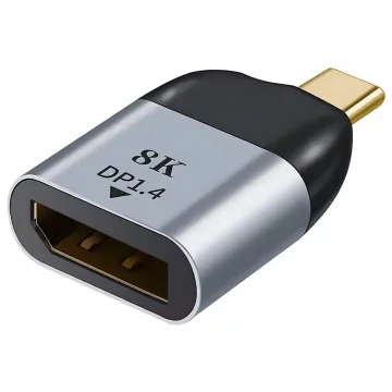 shumee Adapter USB-C 3.1 na DisplayPort 1.4, pretvornik 4K 2k 144Hz 8K 60Hz tipa C, DP