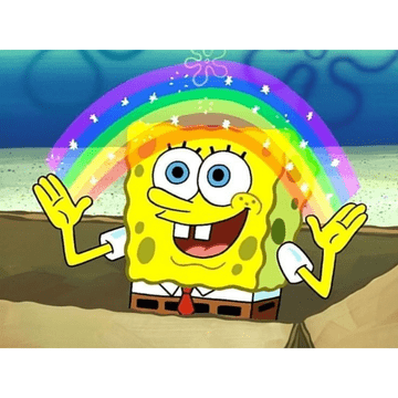 shumee Slikanje po številkah z okvirjem Slike za slikanje SpongeBob z mavrico 50x40 cm