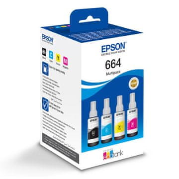 Epson T664 (C13T66464A) C/M/Y/K, originalen komplet črnil