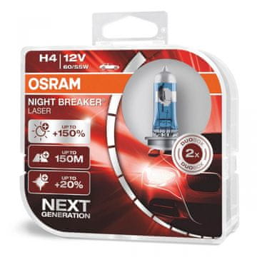 shumee Osram H4 12V 60/55W P43t halogenske žarnice night breaker laser +150% /2 kosa/