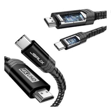 shumee Kabelski adapter jsaux USB-C 3.1 TIP C na HDMI 4K MHL 300 cm TV 3 m črne barve