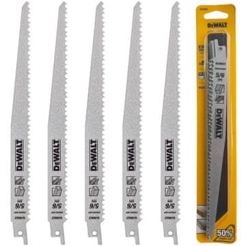 shumee komplet 5 listov za recipročno žago za rezanje lesa, 240 mm, DeWALT DT2352-QZ