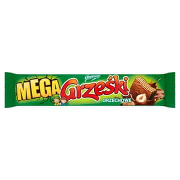 shumee Grześki Mega Orzechowe Oblatna plast z oreščkovo kremo v mlečni čokoladi 48 g