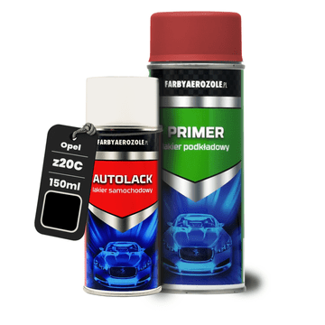 shumee Opel 20C (z20C) schwarz II črna barva v spreju 150 ml + temeljna barva 400 ml