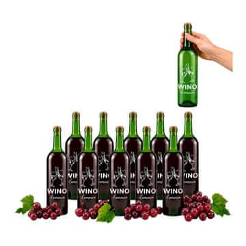 shumee Steklenice vina s potiskom, domače vino, 750 ml, steklenica vina, zelena, 10x