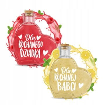 shumee Steklenička v obliki srca 250 ml Darilo za dan starih staršev Vinske tinkture