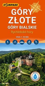 Compass Zlate gore, Rychlebske Hory. Laminirana turistična karta. Izdaja 2025. Kompas