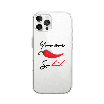 shumee Ovitek za iPhone 12 Pro Max, prozoren, prožen silikonski ovitek, čili paprika